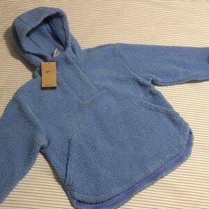 Brand New Nike Kids Cozy Blue Sherpa Hoodie